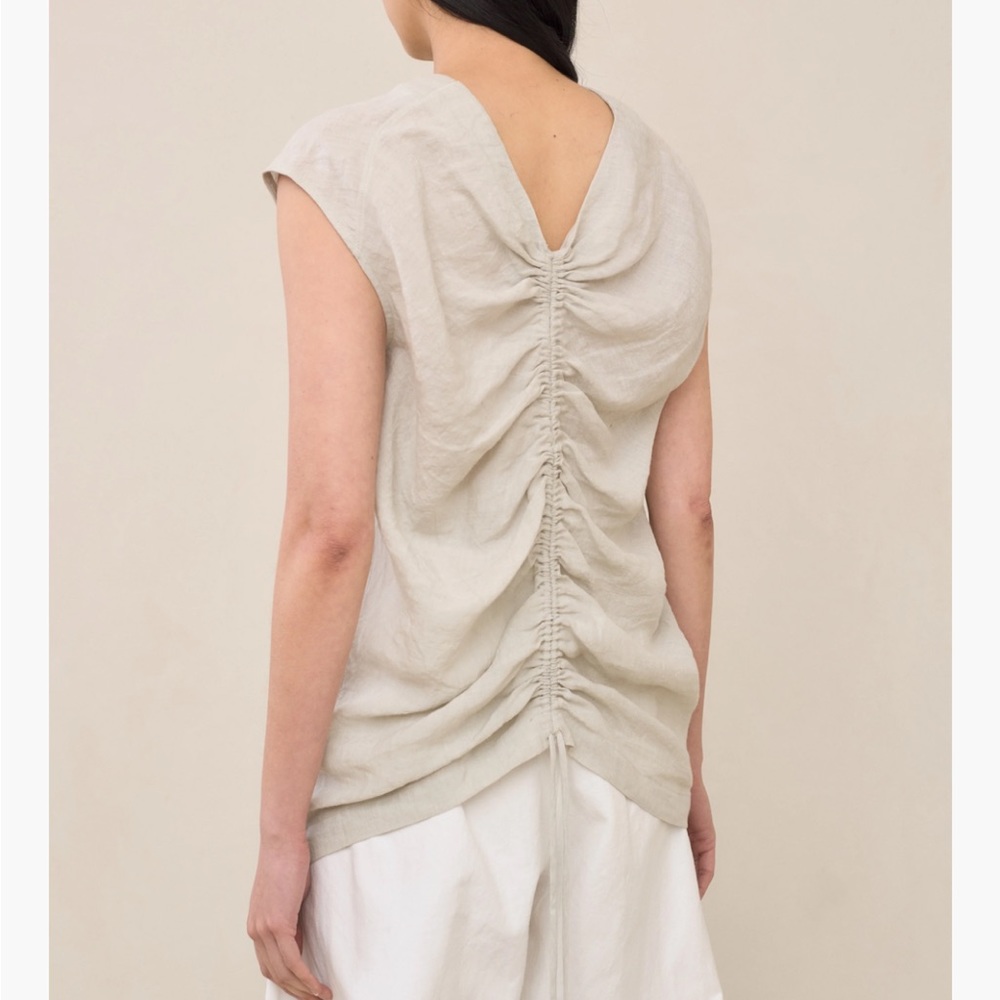 LAUREN MANOOGIAN RUCHE SHELL, AIR, NWT
